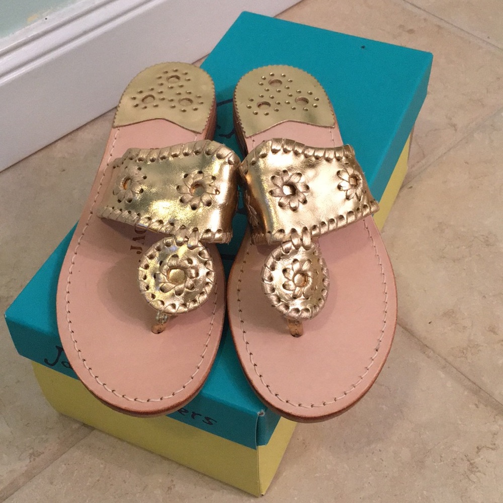Gold Jack Rogers Sandals